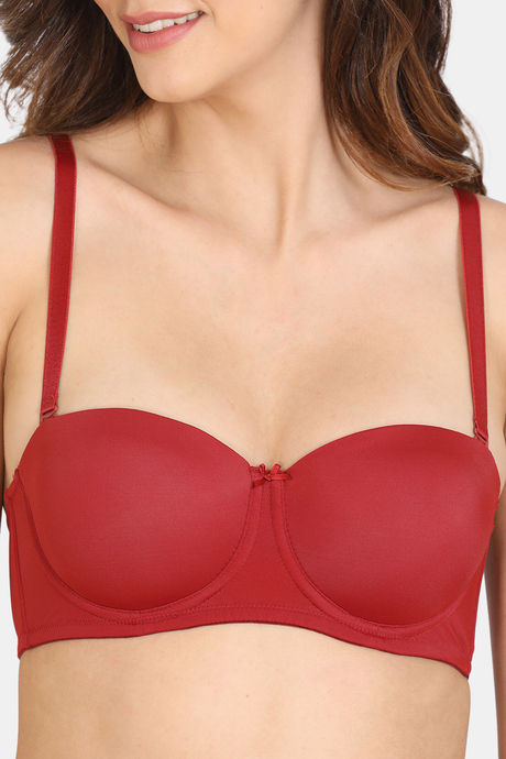 Zivame Beautiful Basics Padded Wired 3/4th Coverage Strapless Bra - Sundried Tomato — image 7